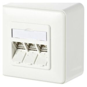 Metz METZ CONNECT C6Amodul 3-portowa puszka natynkowa 180, czysta biel RAL9010