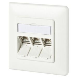 Metz METZ CONNECT C6Amodul 3-portowa puszka podtynkowa 180M, czysta biel RAL9010