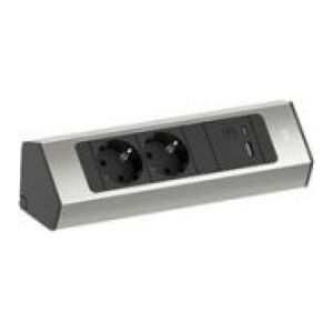 Bachmann BACHMANN CASIA 2 2xCEE7/3 1xUSB A/C 22W 2.0m AEH o wyglądzie stali nierdzewnej