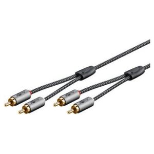 Kabel Goobay Kabel stereo RCA, 1 m, Sharkskin Grey - Długość kabla 1 m