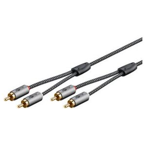 Kabel Goobay Kabel stereo RCA, 0,5 m, Sharkskin Grey - Długość kabla 0.5 m