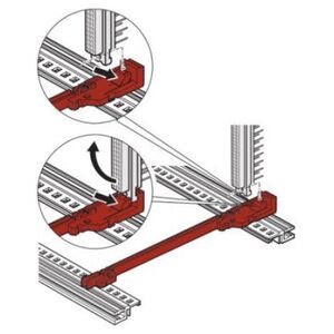 SCHROFF Szyna prowadząca SCHROFF, typ standardowy, z przyłączem DIN, tworzywo sztuczne, 160 mm, szerokość rowka 2 mm, czerwona, 1 para