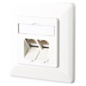 Metz METZ CONNECT E-DAT C6 2-portowy podtynkowy w kolorze czystej bieli