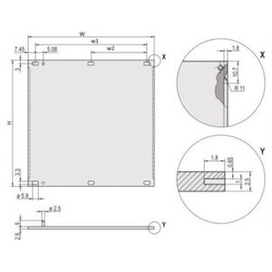 SCHROFF SCHROFF Panel przedni, osłona Refrofit, 6 U, 84 U, 2,5 mm, Al, anodowany, nieobrobione krawędzie