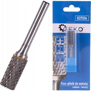 Geko Frez pilnik do metalu z węglika wolframu 12x25mm trzpień 6mm (czołowo-boczny) (200)