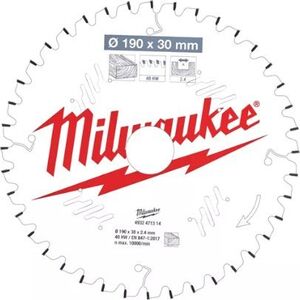 Milwaukee MILWAUKEE CIRCULAR SAW 190x30x2.4x40z WOOD - FAST CUTTING CSB MS