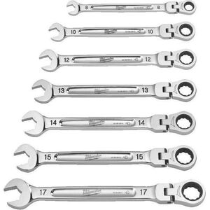 Milwaukee MILWAUKEE WRENCH SET FLUSH-EYE. 7 pcs. MAXBITE WITH MOVING RATCHET INCHES