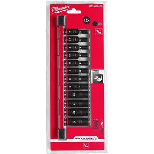 Milwaukee MILWAUKEE SET OF IMPACT SOCKETS 1/4" 12 pcs.
