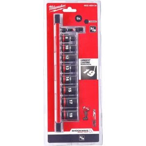 Milwaukee MILWAUKEE IMPACT SOCKET SET 3/8" 9 pcs.