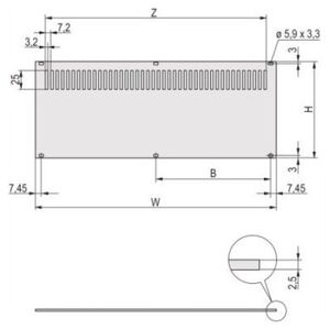SCHROFF Panel tylny SCHROFF, perforowany, nieekranowany, do RatiopacPRO i PropacPRO, 3 HU, 84 HP