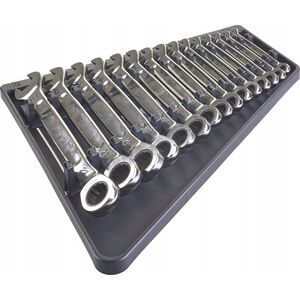 Milwaukee MILWAUKEE WRENCH SET FLUSH-EYE. 15 pcs. MAXBITE WITH METRIC RATCHET