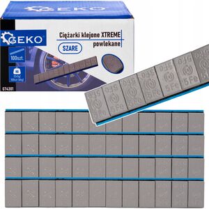 Geko Ciężarki klejone XTREME powlekane szare 12x5g – zestaw 100 pasków (6kg) (4)