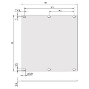 SCHROFF Panel przedni SCHROFF, nieekranowany, 6 HU, 84 HU, 2,5 mm, Al, anodowany, nieobrobione krawędzie