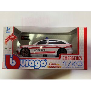 Bburago BBURAGO 1:43 automodel Audi A6 Avant Lithuania Police version, with light and sound, 18-31053