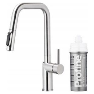 Bateria kuchenna KFA DUERO PURE STYLE PULL-OUT BATERIA KUCHENNA Z FUNKCJĄ FILTRACJI WODY I WYCIĄGANĄ WYLEWKĄ + ZESTAW FILTRUJĄCY PROFINE SILVER S, INOX