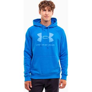 Under Armour Bluza z kapturem kangurka męska Under Armour Rival Fleece Logo HD niebieska 1379758 406 2XL