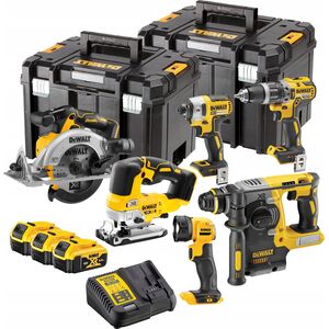 Zestaw elektronarzędzi Dewalt DEWALT.COMBO KIT 18V DCK690P3T (DCD796 + DCF887 + DCS565 + DCH273 + DCS334 + DCL040) 3x5.0Ah 2x TSTAK