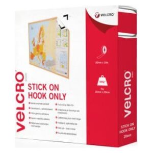 Velcro Taśma VELCRO Hook and Loop Samoprzylepny haczyk tylko 20 mm x 10 m Biały