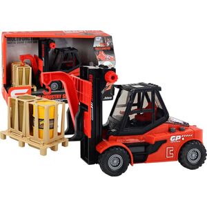 LeanToys Wózek Widłowy 1:16 Ruchome Widły Dźwięki Światła Czerwony