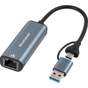 Adapter USB MicroConnect Microconnect MC-USBACNET1G zmieniacz płci / kabli USB C RJ-45 Czarny
