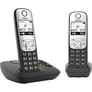 Telefon stacjonarny Gigaset Gigaset A690A Duo Telefon analogowy/DECT Nazwa i identyfikacja dzwoniącego Czarny