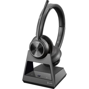 Słuchawki HP Poly Savi 7320 - Savi 7300 series - Headset - On-Ear - DECT - kabellos - USB-A uber DECT-Adapter - Schwarz - Zertifiziert fur Microsoft Teams, UC-zertifiziert