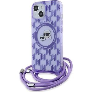 Karl Lagerfeld Karl Lagerfeld KLHMP15SHCKCKLCU iPhone 15 / 14 / 13 6.1" fioletowy/purple hardcase IML Crossbody Monogram Karl & Choupette Head MagSafe