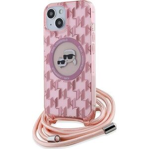 Karl Lagerfeld Karl Lagerfeld KLHMP15SHCKCKLCP iPhone 15 / 14 / 13  6.1" różowy/pink hardcase IML Crossbody Monogram Karl & Choupette Head MagSafe