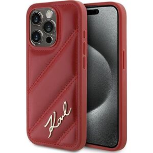 Karl Lagerfeld Karl Lagerfeld KLHCP15XPQDSMGR iPhone 15 Pro Max 6.7" czerwony/red hardcase Diagonal Quilted Script