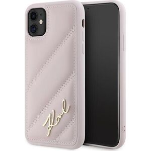 Karl Lagerfeld Karl Lagerfeld KLHCN61PQDSMGP iPhone 11 / Xr 6.1" różowy/pink hardcase Diagonal Quilted Script