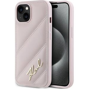 Karl Lagerfeld Karl Lagerfeld KLHCP15MPQDSMGP iPhone 15 Plus / 14 Plus 6.7" różowy/pink hardcase Diagonal Quilted Script