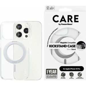 PanzerGlass CARE by PanzerGlass Kickstand Case iPhone 15 Pro 6,1" MagSafe srebrny/silver 1414