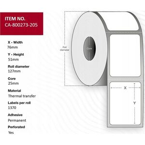 Capture Label 76x51mm, Core 25mm,
