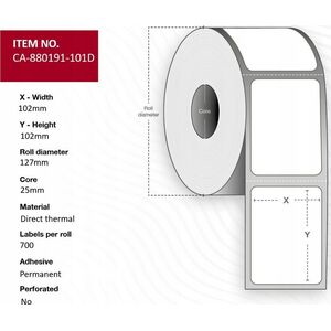 Capture Label 102 x 102mm, Core 25mm,