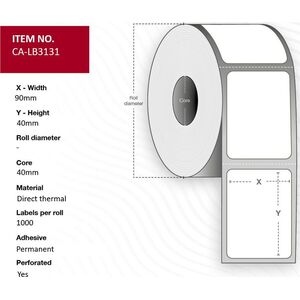 Capture Label 90 x 40mm, Core 40mm,