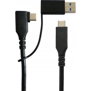 Kabel USB MicroConnect USB-A + USB-C - USB-C 1 m Czarny (USB3.0, C Male angled And A)