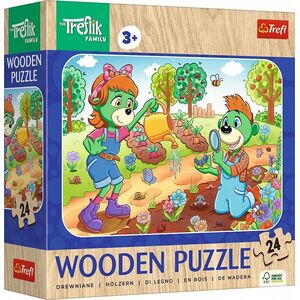 Trefl PUZZLE 24 Drewniane Poznaj Rodzinę Treflików 20263
