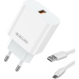 Ładowarka Jellico Ładowarka Sieciowa 22,5W QC3.0 USB + Kabel USB - micro USB Jellico AK165 białe