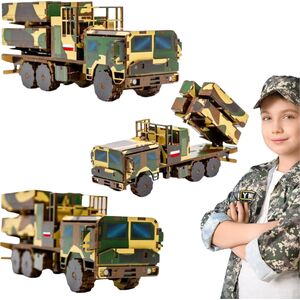 PuzzleOK POJAZD WOJSKOWY PUZZLE DREWNIANE MODEL 3D SAMOCHÓD WOJSKO UKŁADANKA