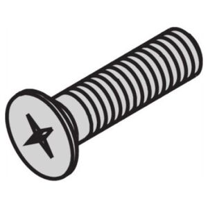 SCHROFF Śruba SCHROFF z łbem stożkowym, z wgłębieniem krzyżowym, M2,5x12 mm, stal niklowana