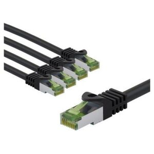 Goobay Kabel krosowy CAT 8.1 z certyfikatem GHMT, S/FTP (PiMF), 5 m, czarny, zestaw 5 - Długość kabla 5 m