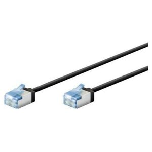 Goobay Ultra-elastyczny CAT 6A kabel krosowy, slim, U/FTP, czarny - Długość kabla 2 m