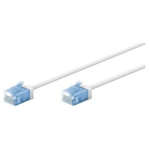 Goobay Ultra-elastyczny CAT 6A kabel krosowy, slim, U/UTP, biały - Długość kabla 2 m
