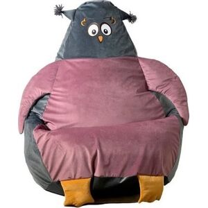 Go Gift Pufa worek sako SOWA szary-róż XL 130x90