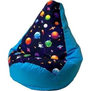 Go Gift Pufa worek sako GRUSZA DRUK niebieski-planety XXL 140x100