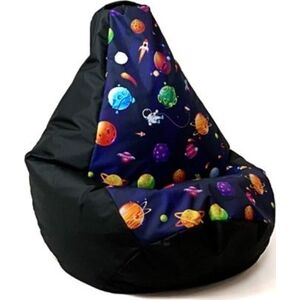 Go Gift Pufa worek sako GRUSZA DRUK czarny-planety XL 130x90