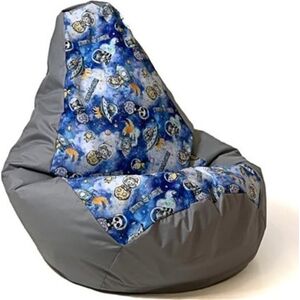 Go Gift Pufa worek sako GRUSZA DRUK szary-statek kosm XL 130x90