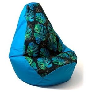 Go Gift Pufa worek sako GRUSZA DRUK niebieski-monstera XL 130x90