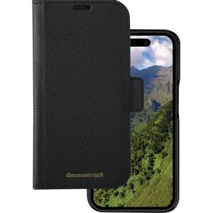 dbramante New York - 2-in-1 Leather Wallet for iPhone 15 Pro - Night Black