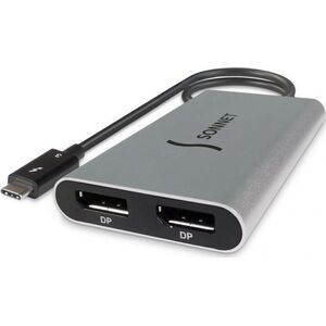 Adapter AV Sonnet Thunderbolt Dual 4K 60Hz DisplayPort Adapter, Space Grey (for Windows, Intel & M1 Pro/Max Macs| not compatible with M1 Macs)